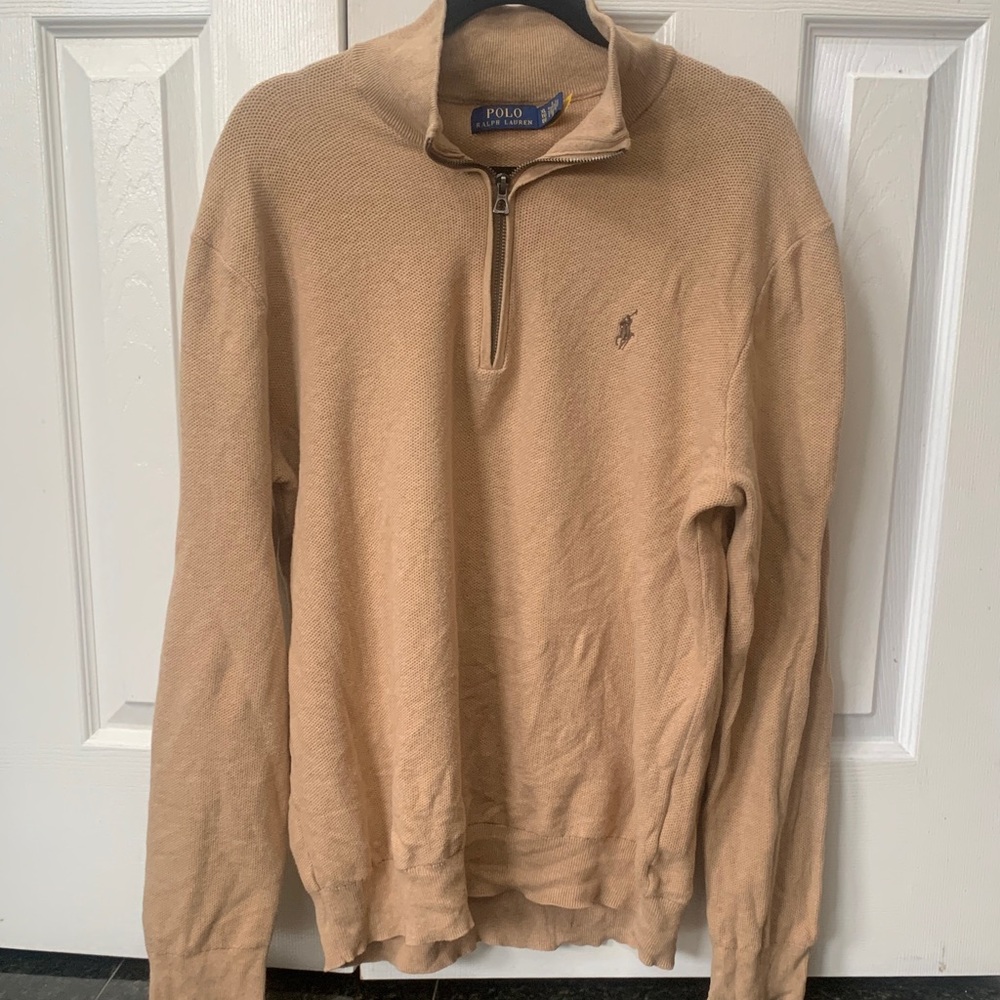 Polo by Ralph Lauren Men's Camel Zip-Up Sweater